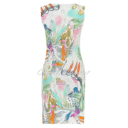 Dolcezza 'Happy With Spring' Print Dress With Zip Neckline - Style 24605