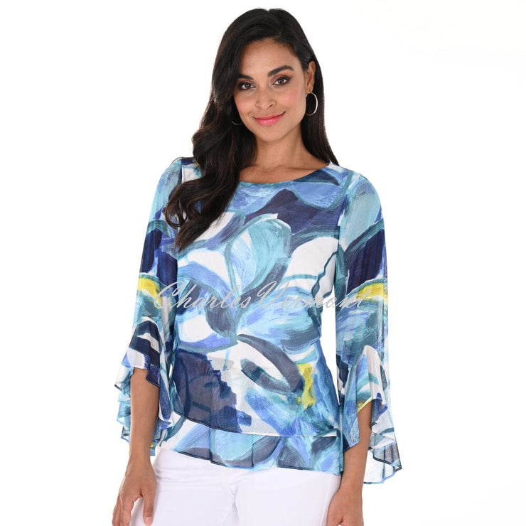 Frank Lyman Brushstroke Print Tiered Top - Style 246396