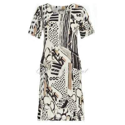 Dolcezza 'Decoding' Short Sleeve 'Crepon' Dress - Style 24734
