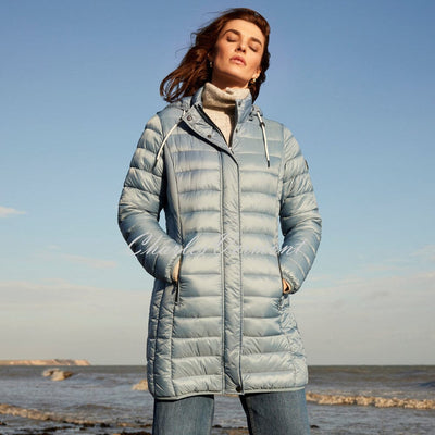 Frandsen Longline Padded Coat - Style 103-588-612 (Pale Blue)