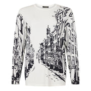 I'cona Abstract Street Print Sweater Top - Style 64379-60353-11