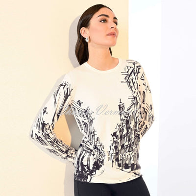 I'cona Abstract Street Print Sweater Top - Style 64379-60353-11
