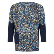 Tia Animal Print Sequin Detail Top - Style 73104-7978-69