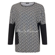 Tia Geometric Print Sequin Detail Top - Style 73104-7979-90