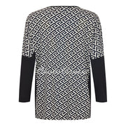 Tia Geometric Print Sequin Detail Top - Style 73104-7979-90
