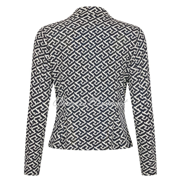 Tia Geometric Print Sequin Detail Jacket - Style 77661-7979-90
