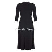 Tia V-Neck Black Dress with Mock Sash - Style 78015-7093-9000 (Black)