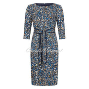 Tia Sequined Animal Print Dress with Front Tie - Style 78031-7978-69