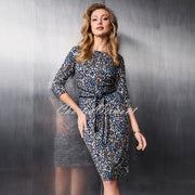 Tia Sequined Animal Print Dress with Front Tie - Style 78031-7978-69