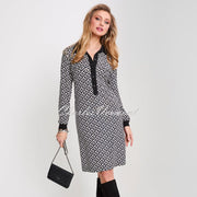 Tia Geometric Print Sequin Detail Dress - Style 78065-7979-90
