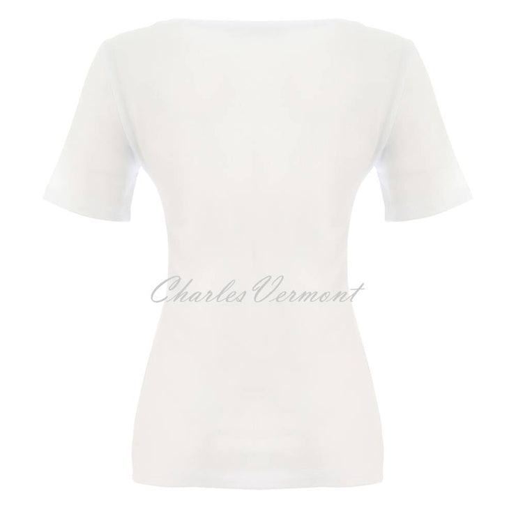 Dolcezza Top with Lady Motif Print - Style 25100 (White)