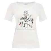 Dolcezza Top with Lady Motif Print - Style 25100 (White)