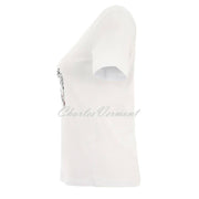 Dolcezza Top with Lady Motif Print - Style 25100 (White)