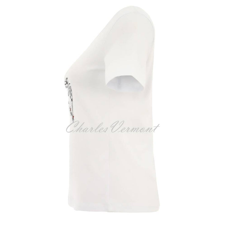 Dolcezza Top with Lady Motif Print - Style 25100 (White)