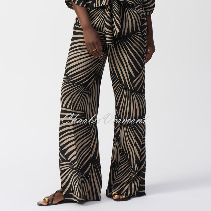 Joseph Ribkoff Tropical Print Wide Leg Trouser - Style 251085
