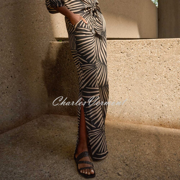 Joseph Ribkoff Tropical Print Wide Leg Trouser - Style 251085