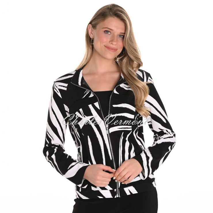 Frank Lyman Abstract Print Jacket With Mesh Detail - Style 251129