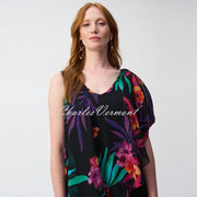 Joseph Ribkoff Jumpsuit With Tropical Print Overlay - Style 251152