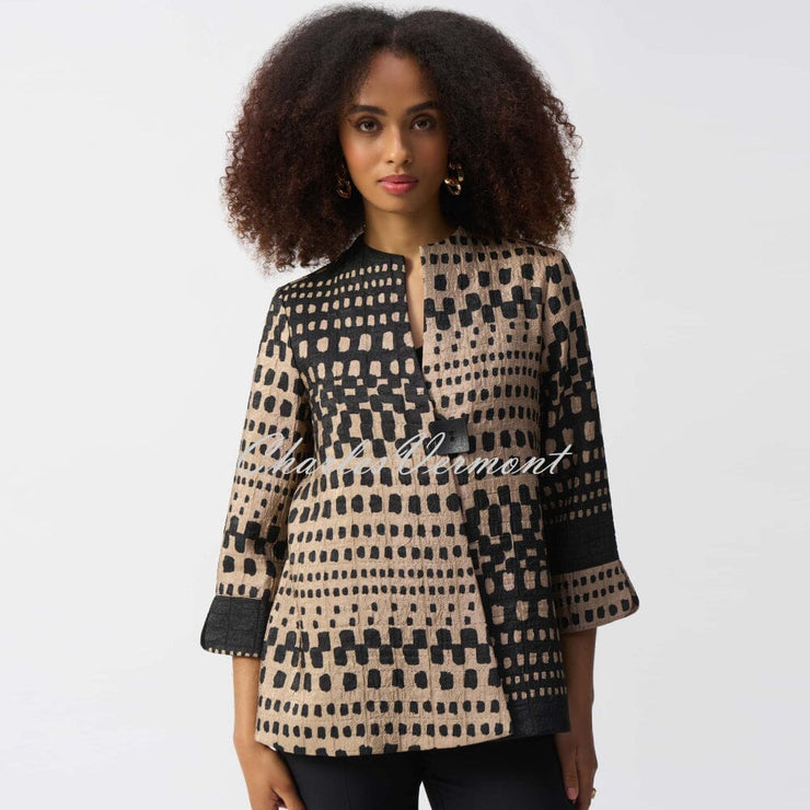 Joseph Ribkoff Geometric Print Trapeze Jacket - Style 251178