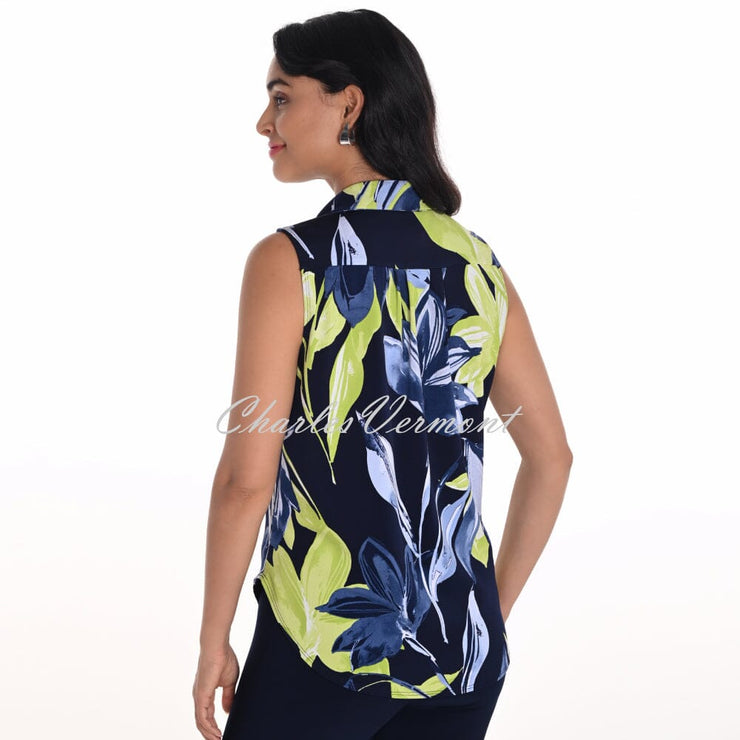 Frank Lyman Floral Print Zip Top - Style 251214