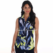 Frank Lyman Floral Print Zip Top - Style 251214