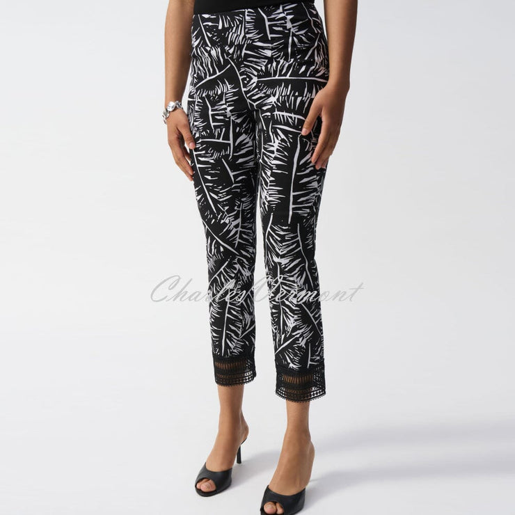 Joseph Ribkoff Tropical Print Trouser With Lace Hem - Style 251218