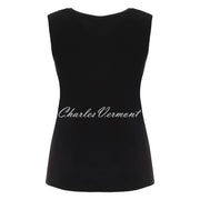 Dolcezza Sleeveless Top with Silver Stud Detail - Style 25134 (Black)