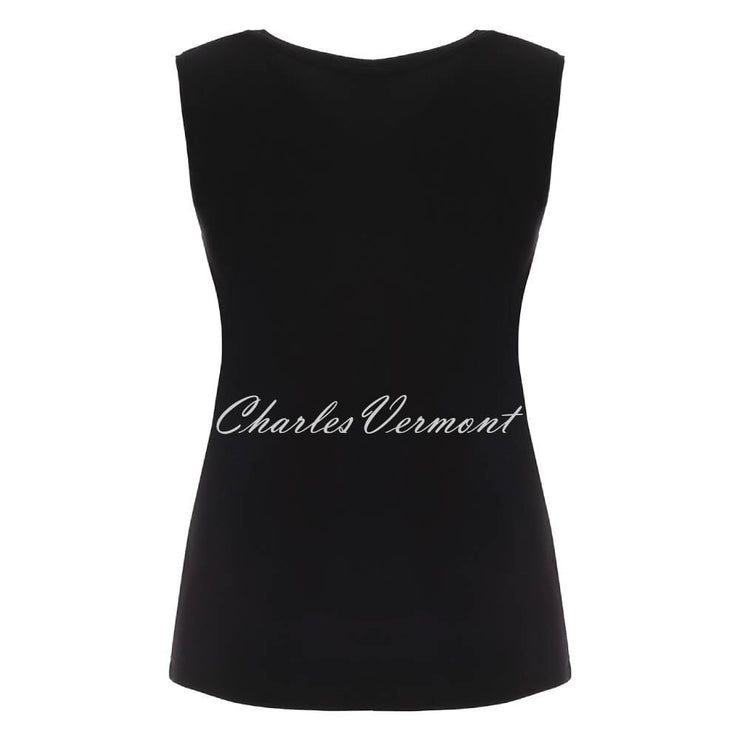 Dolcezza Sleeveless Top with Silver Stud Detail - Style 25134 (Black)