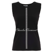 Dolcezza Sleeveless Top with Silver Stud Detail - Style 25134 (Black)