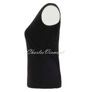Dolcezza Sleeveless Top with Silver Stud Detail - Style 25134 (Black)