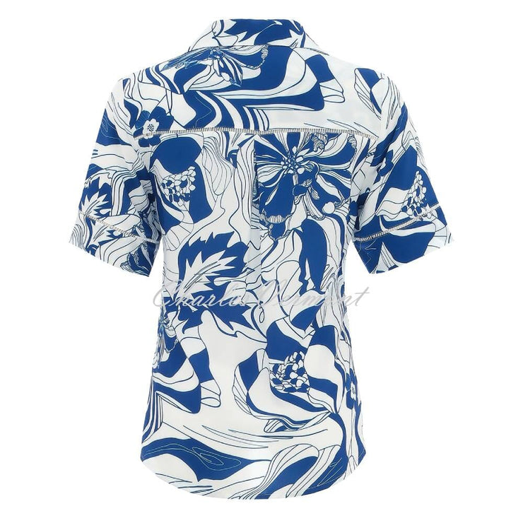 Dolcezza 'Blue Lotus' Patterned Blouse - Style 25150