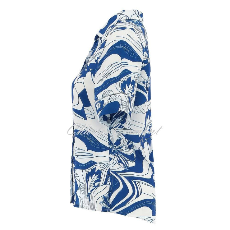 Dolcezza 'Blue Lotus' Patterned Blouse - Style 25150