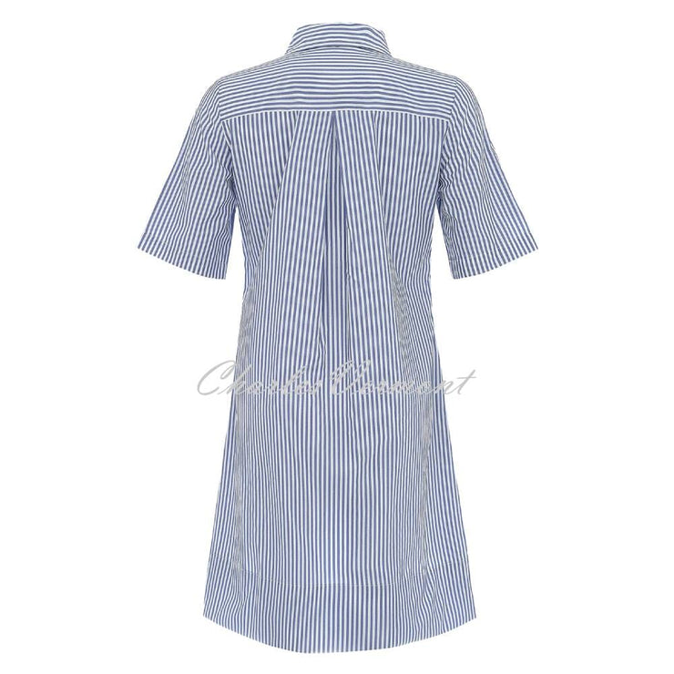 Dolcezza 'Blue Lotus' Striped Shirt Dress - Style 25157