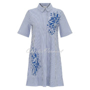 Dolcezza 'Blue Lotus' Striped Shirt Dress - Style 25157