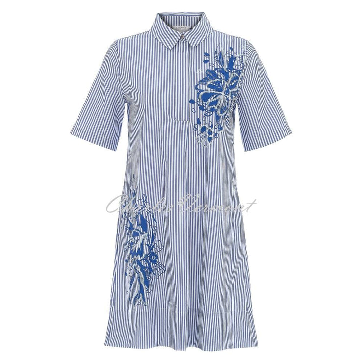 Dolcezza 'Blue Lotus' Striped Shirt Dress - Style 25157