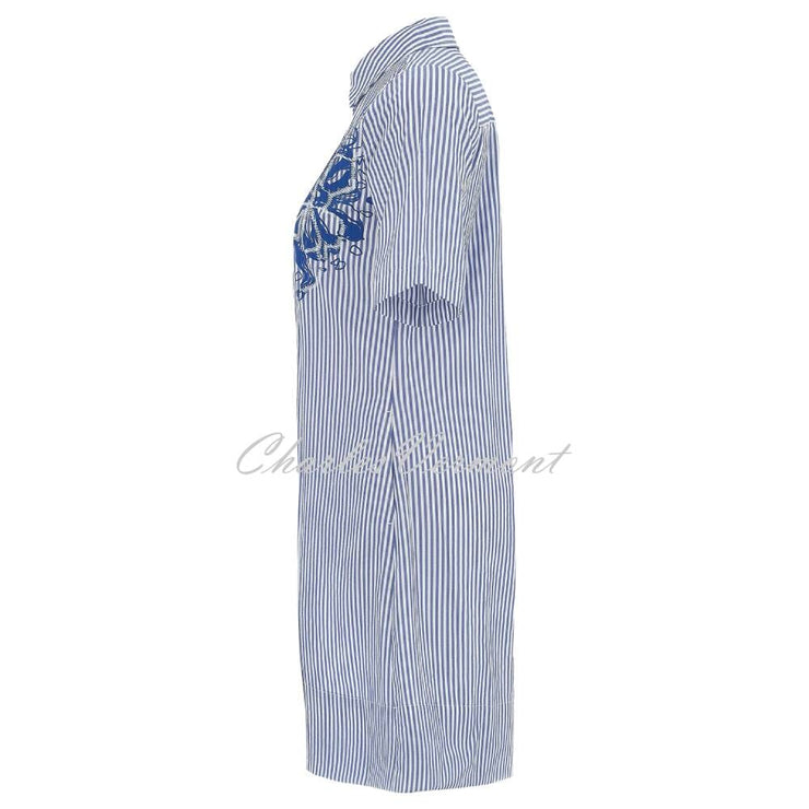 Dolcezza 'Blue Lotus' Striped Shirt Dress - Style 25157