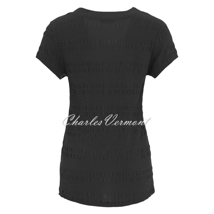 Dolcezza 'On The Boardwalk' Seersucker Top - Style 25160 (Black)