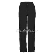 Dolcezza 'On The Boardwalk' Seersucker Wide Leg Trouser - Style 25162 (Black)