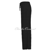 Dolcezza 'On The Boardwalk' Seersucker Wide Leg Trouser - Style 25162 (Black)