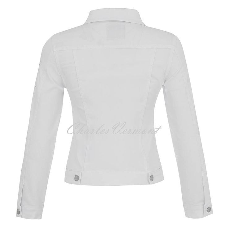 Dolcezza 'White is White' Jean Jacket with Silver Stud Detail - Style 25190