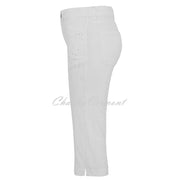 Dolcezza 'White is White' Cropped Straight Leg Jean with Stud Detail - Style 25193
