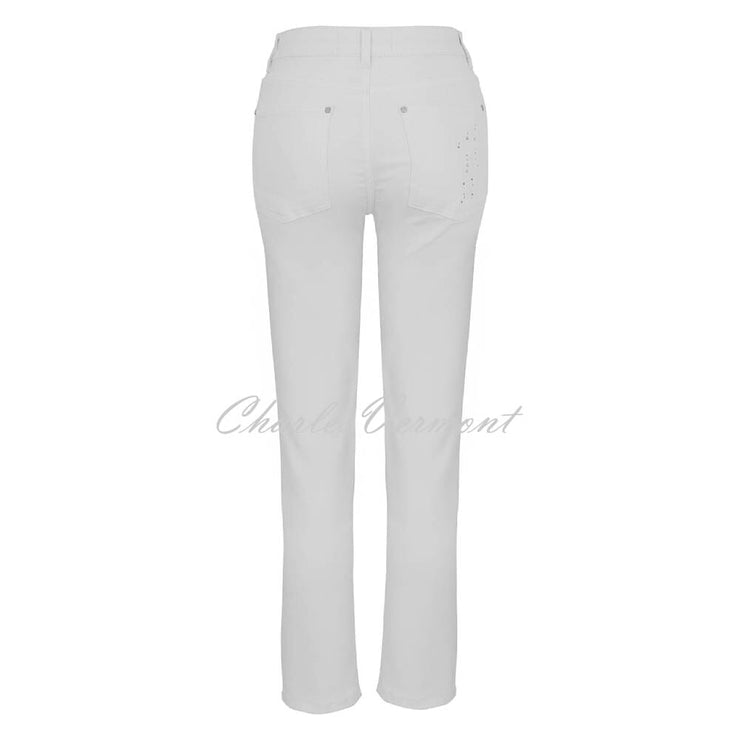 Dolcezza 'White is White' Ankle Grazer Slim Leg Jean with Stud Detail - Style 25194