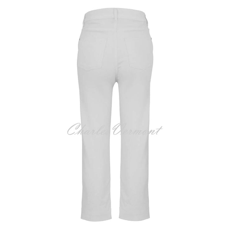 Dolcezza 'White is White' Cropped Wide Straight Leg Jean with Embroidery - Style 25195