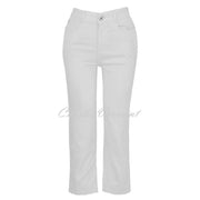 Dolcezza 'White is White' Cropped Wide Straight Leg Jean with Embroidery - Style 25195