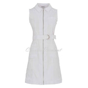 Dolcezza 'White Is White' Zip Dress With Rhinestone Detail - Style 25196