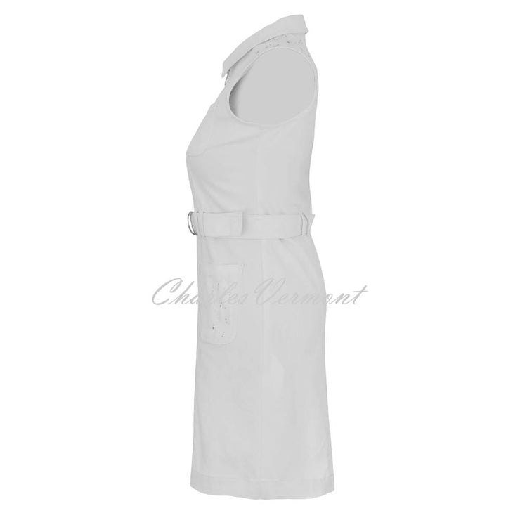 Dolcezza 'White Is White' Zip Dress With Rhinestone Detail - Style 25196
