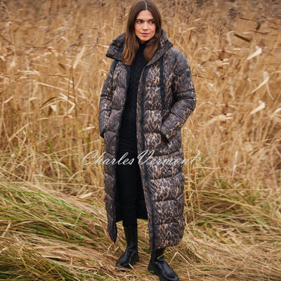Normann Longline Animal Print Coat - Style 4339-4559-191