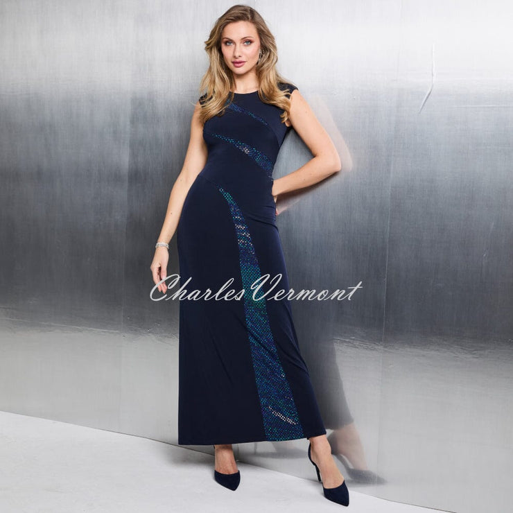 Tia Maxi Dress with Sequin Dress - Style 78051-7993-6869 (Navy)