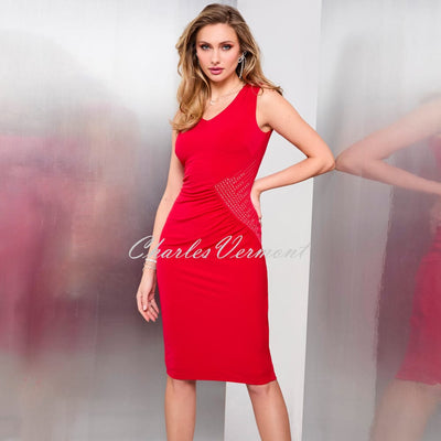 Tia V-Neck Dress With Diamanté Detail - Style 78090-7093-4701