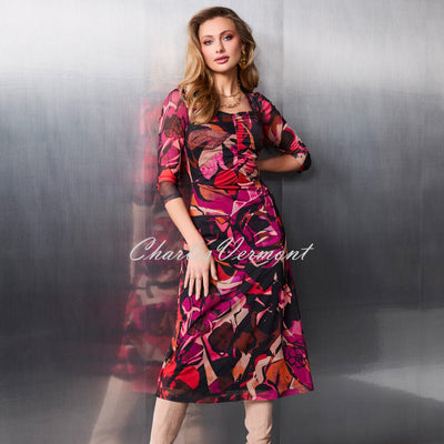 Tia Abstract Print Mesh Dress - Style 78115-7994-47